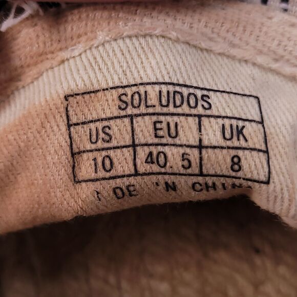 Soludos Slip on Casual Canvas Flat Shoe Womens Size 10 Black White - Picture 8 of 8